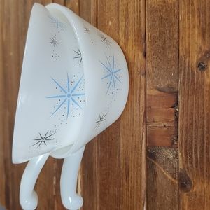 Anchor Hocking Atomic Fire King Starburst Snowflake Milk Glass